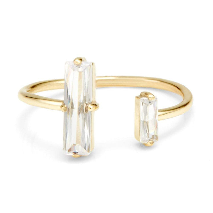 Baguette CZ Gold Stackable Cuff Ring