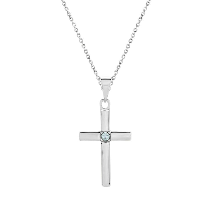 Custom Cross Birthstone Pendant