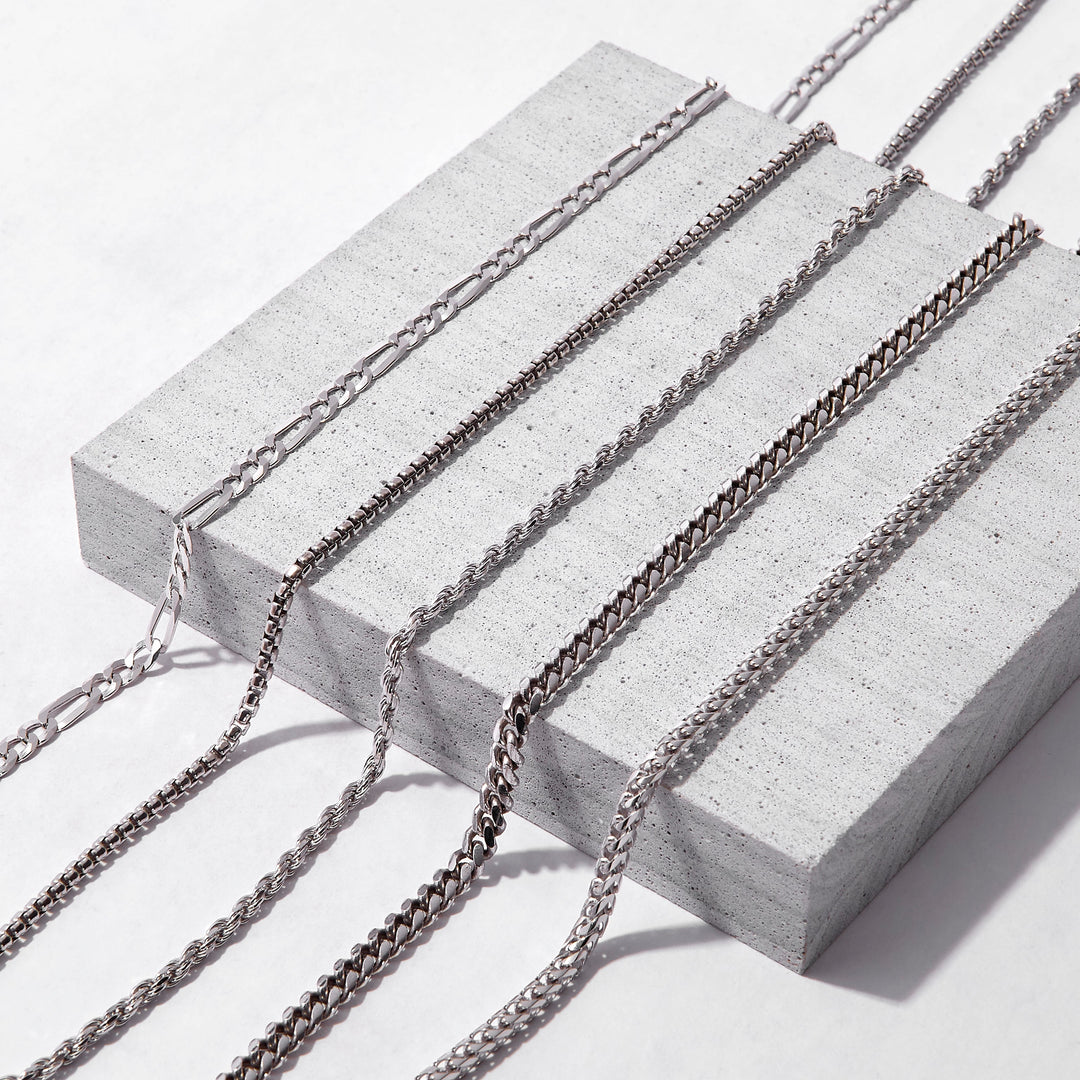 Men's Sterling Silver Rope Chain Necklace