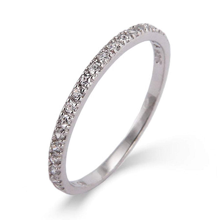 Thin Pave CZ Stackable Band