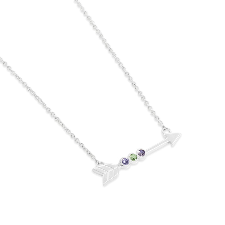 Custom Three Birthstone Arrow Necklace