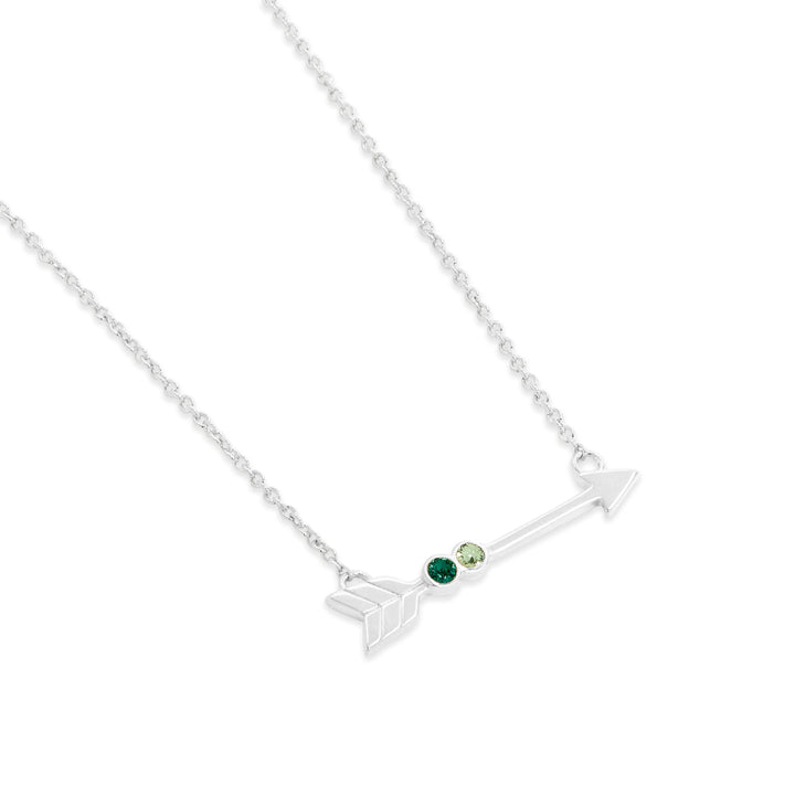 Custom Two Birthstone Arrow Necklace