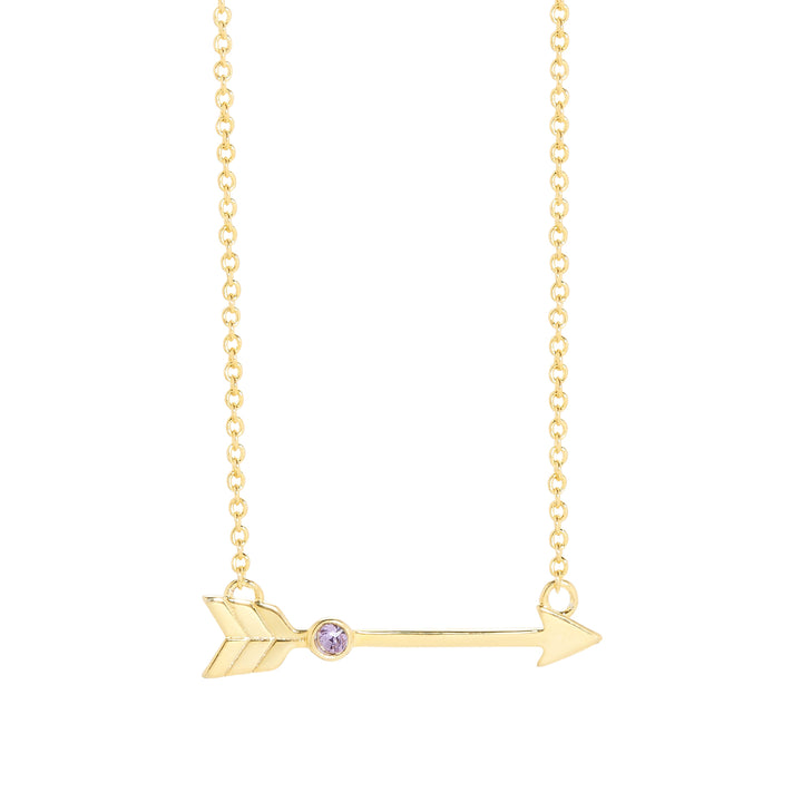 Custom Gold Birthstone Arrow Necklace