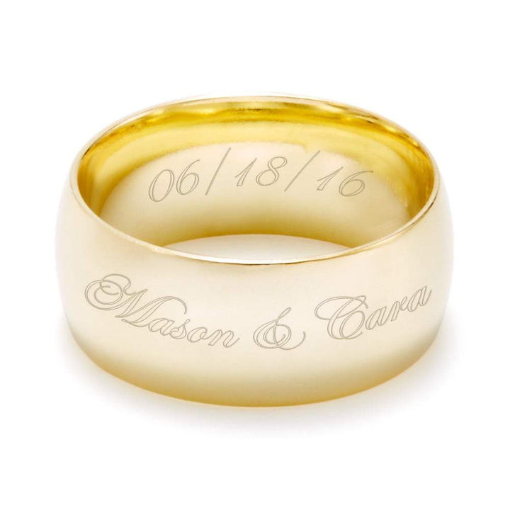 Engraved Couple's 8mm Gold Message Ring