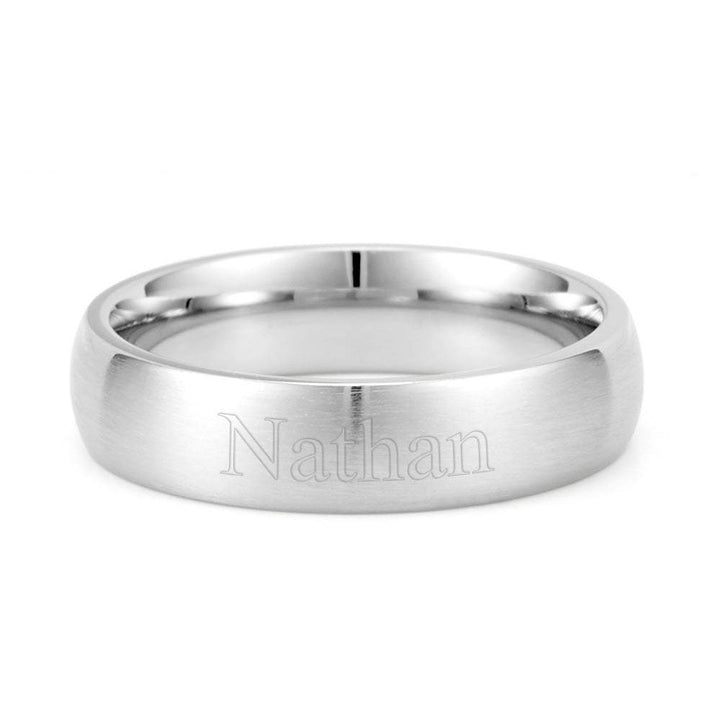 5mm Brushed Stainless Steel Wedding Band