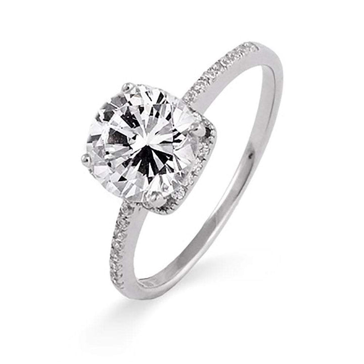 Sterling Silver 2 Carat Brilliant Cut CZ Engagement Ring