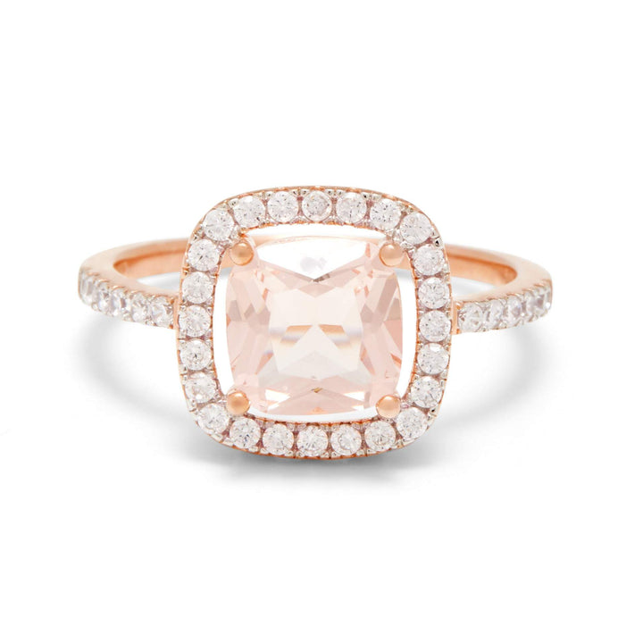 Morganite Cushion Cut Rose Gold Engagement Ring