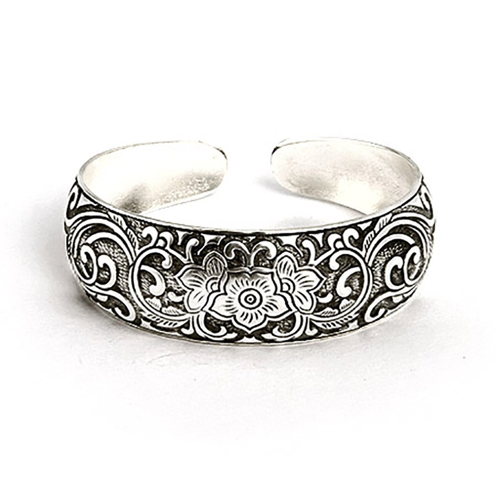 Vintage Style Flowering Vines Cuff Bracelet