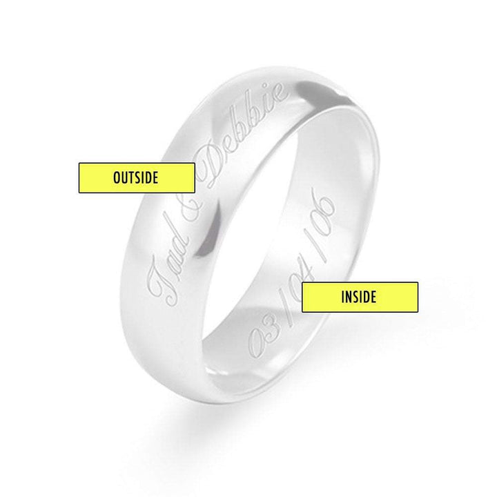 Engraved Couple's 6mm Silver Message Ring