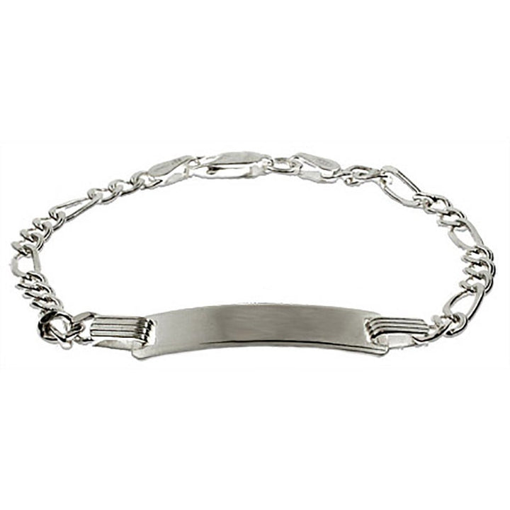 Sterling Silver 5.5 Inch Figaro Link Childrens ID Bracelet