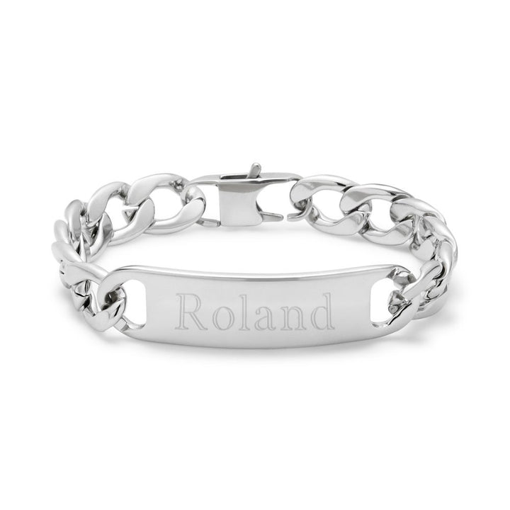 Men's Stainless Steel Curb Link ID Bracelet