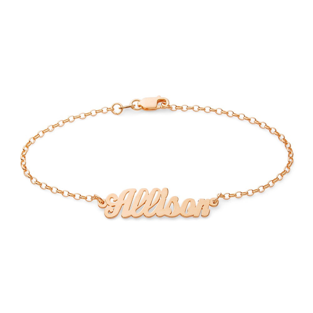 Simple Script Rose Gold Name Bracelet