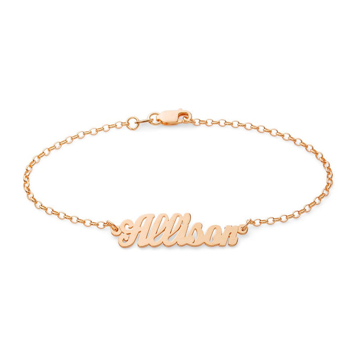 Simple Script Rose Gold Name Bracelet