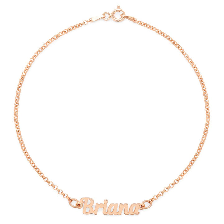 Magnolia Script Rose Gold Name Bracelet