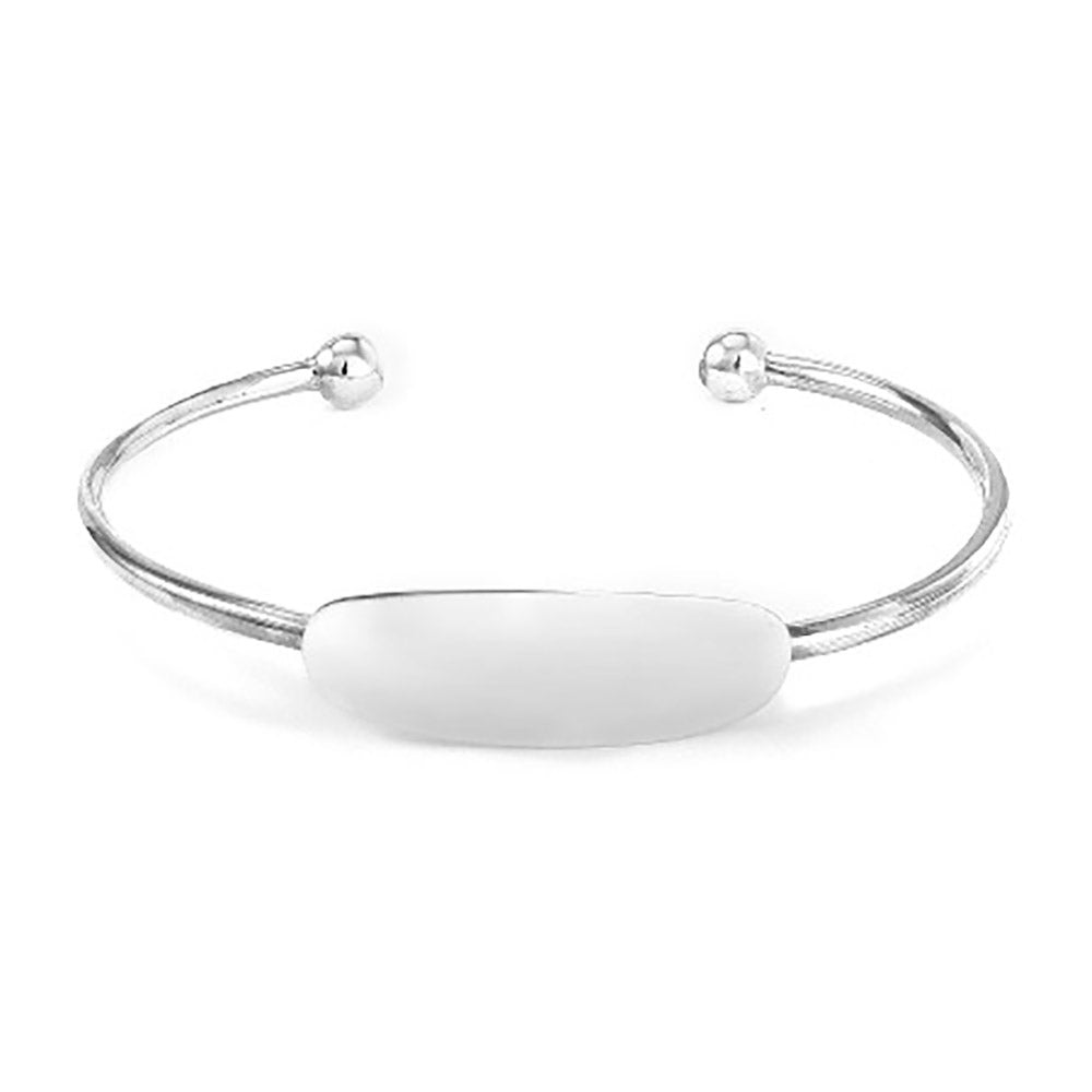 Sterling Silver Baby ID Cuff Bracelet