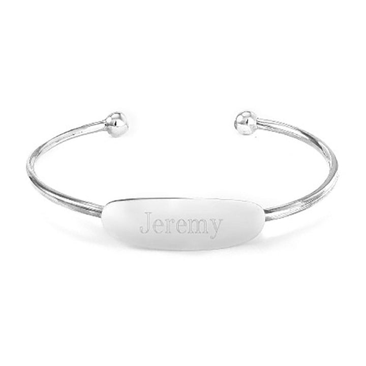 Sterling Silver Baby ID Cuff Bracelet