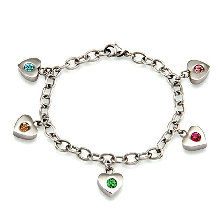 5 Stone Family of Hearts Custom Birthstone Bracelet