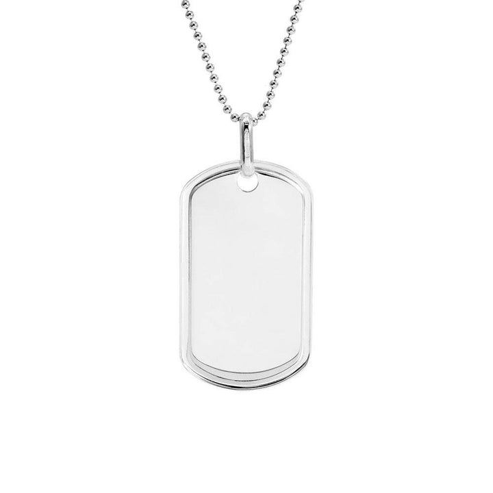 Medium Sterling Silver Dog Tag Pendant