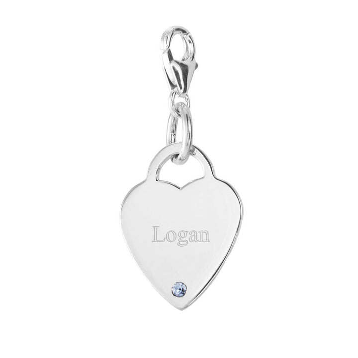 Close to the Heart Sterling Silver Heart Tag Birthstone Charm