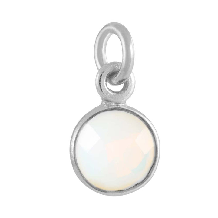 October CZ Bezel Drop Sterling Silver Charm