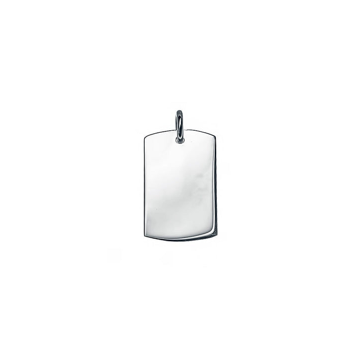 Petite Dog Tag Silver Charm