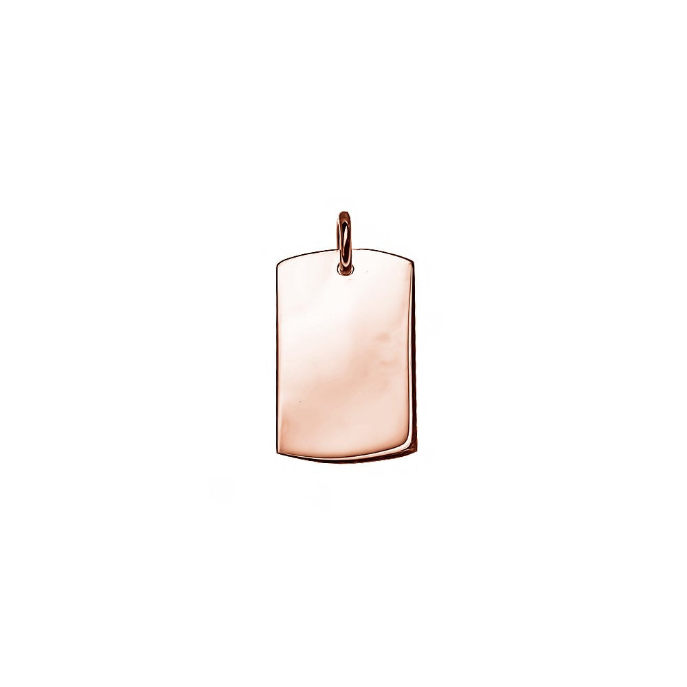 Petite Dog Tag Rose Gold Charm