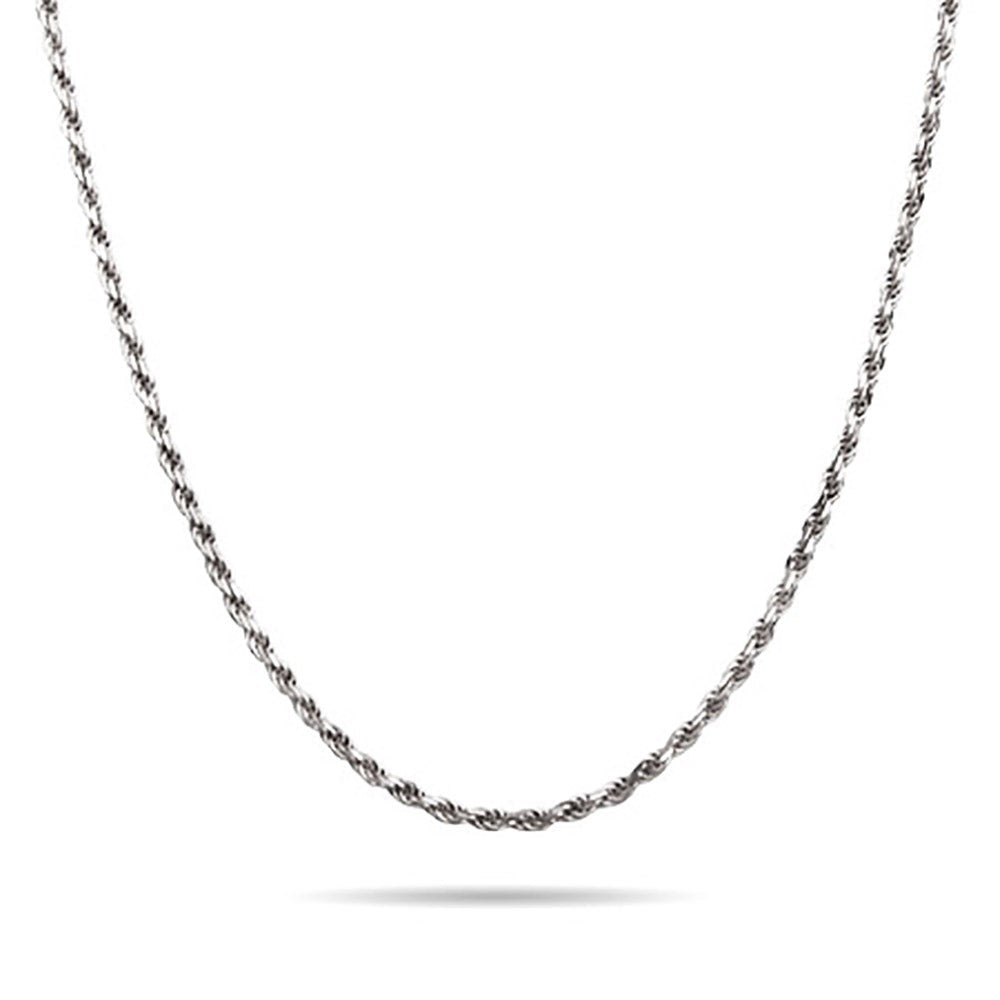 Sterling Silver Rhodium Rope Chain