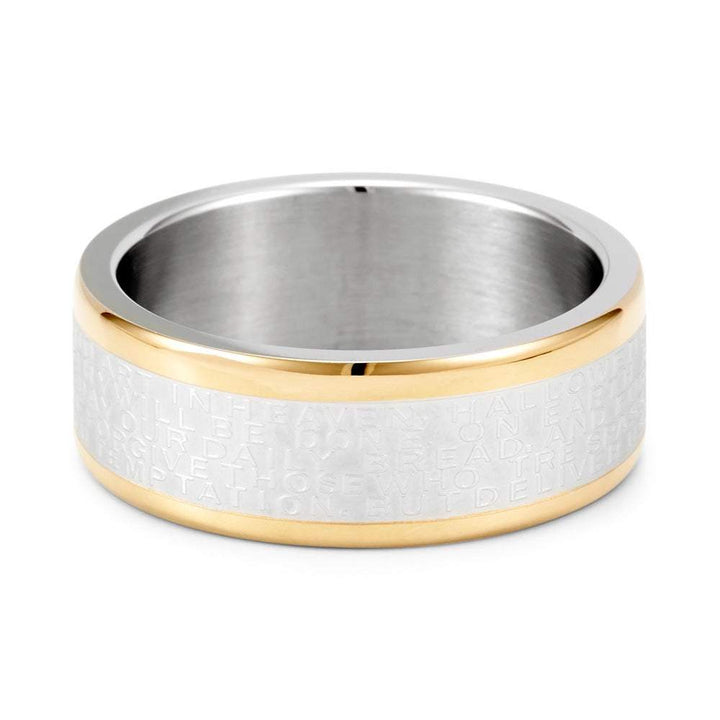 Two Tone Stainless Steel Lord's Prayer Ring