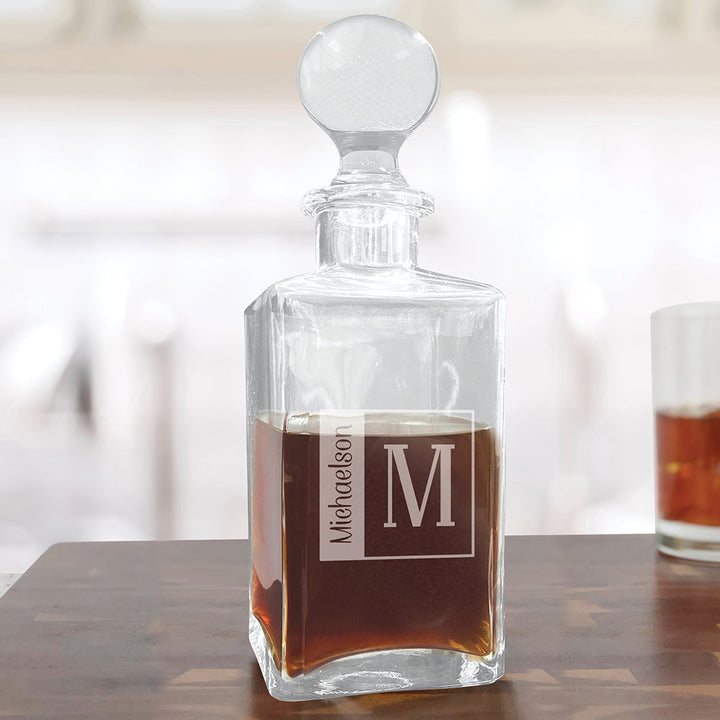 Personalized Name and Initial 32oz Glass Decanter