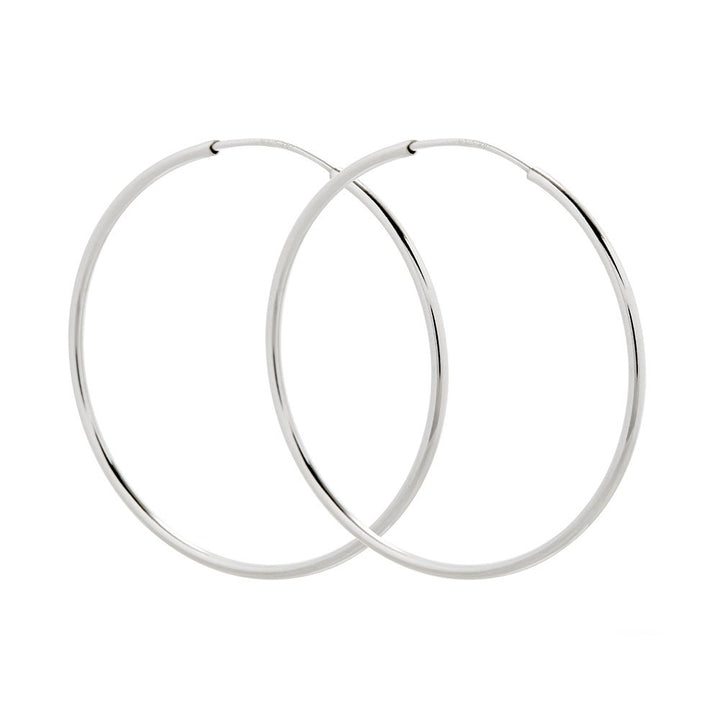 Sterling Silver Continuous Hoop Earrings - 1.75 Inch