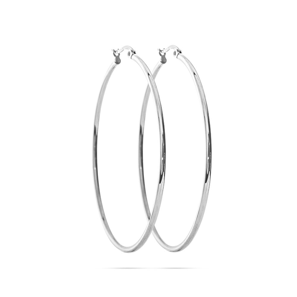 Stainless Steel 2" Tube Style Hoop Earrings