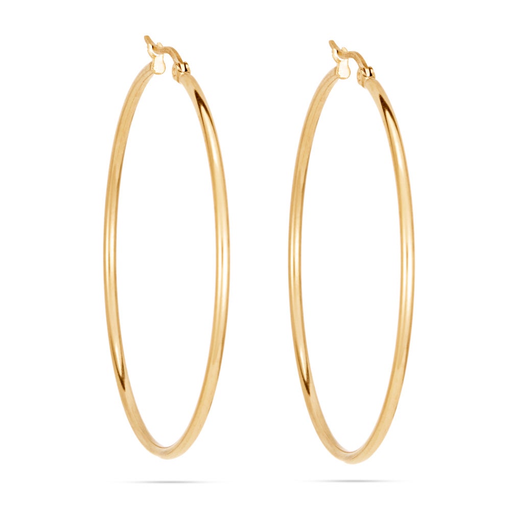 2" Gold Stainless Steel Hoop Earrings