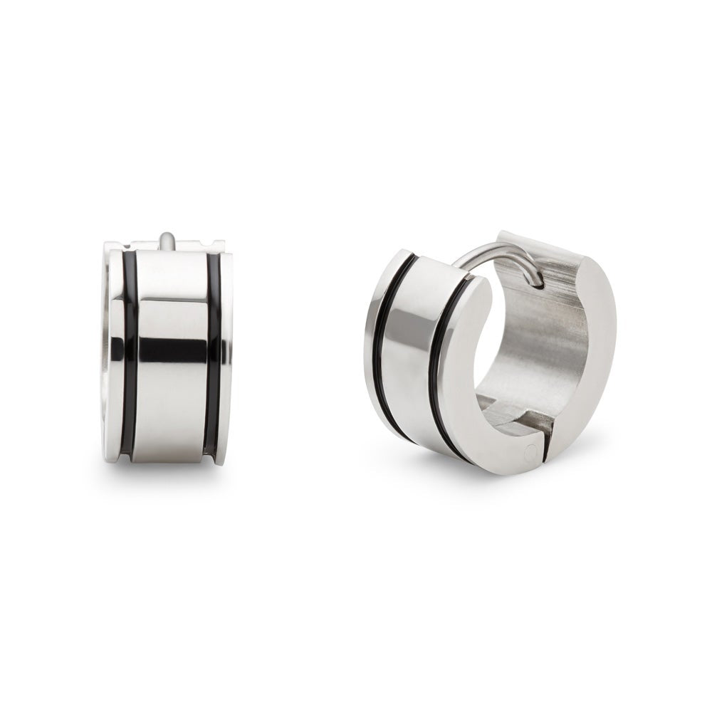 Men's Stainless Steel Huggie Earrings