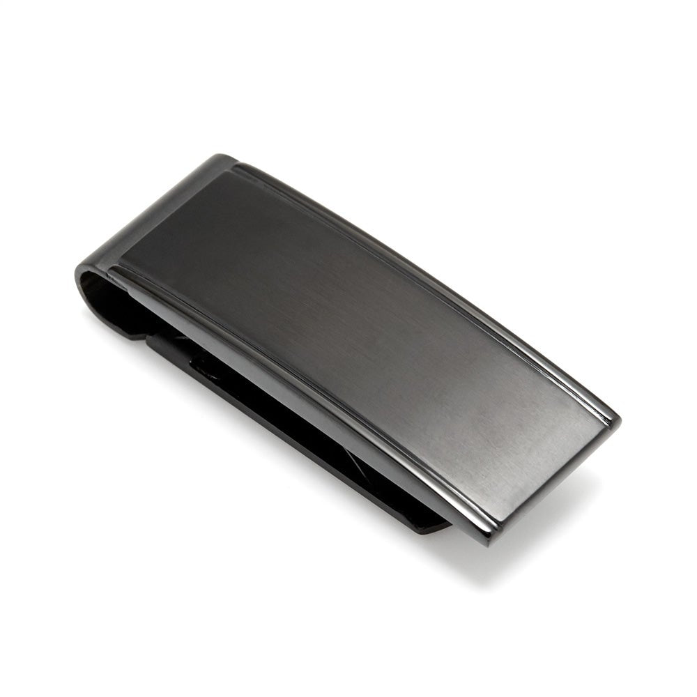 Chisel Engravable Brushed Black Money Clip