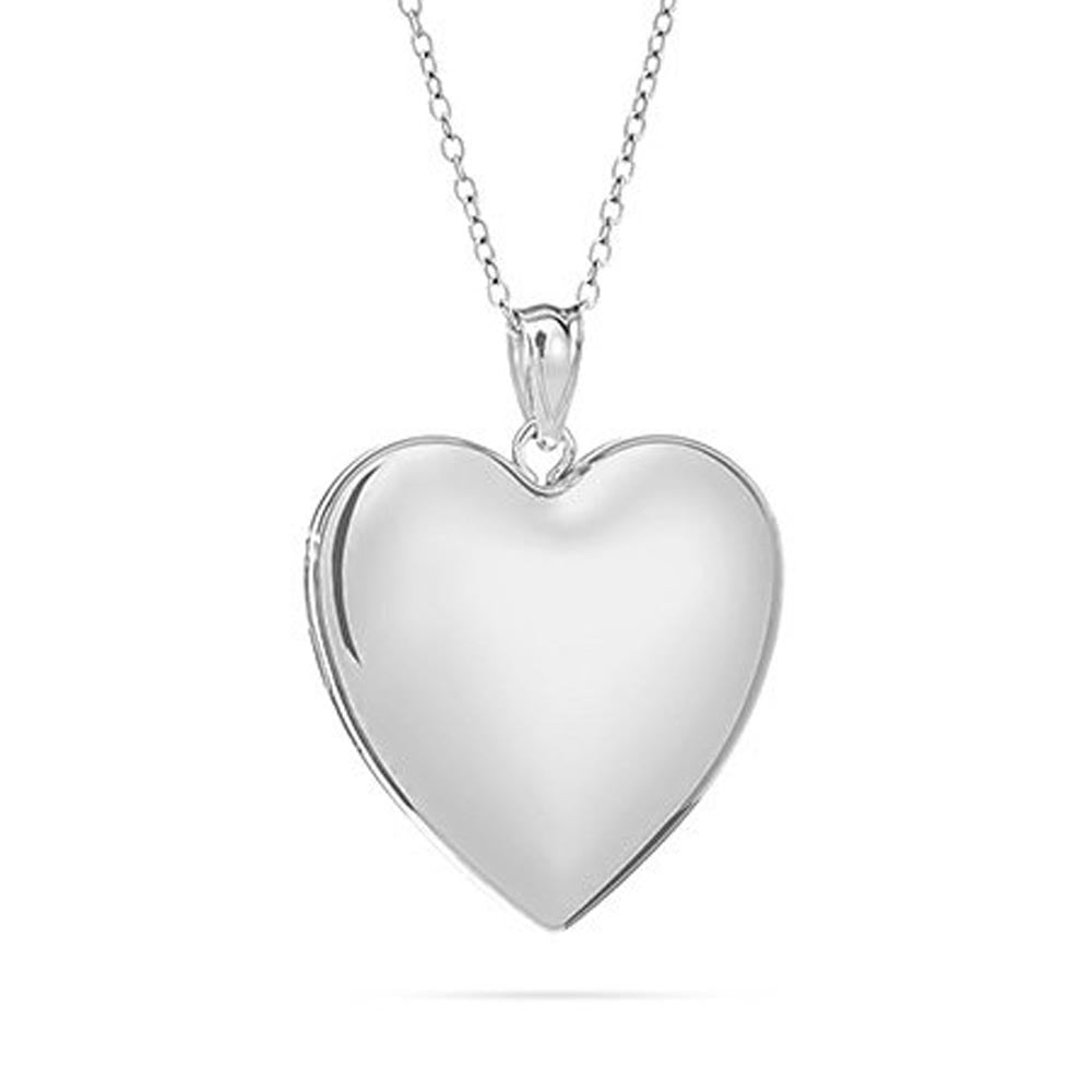 Large Sterling Silver Plain Heart Locket