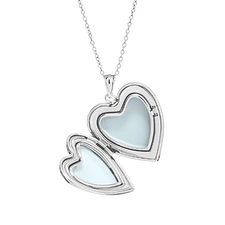 Large Sterling Silver Plain Heart Locket