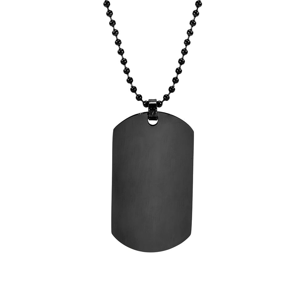 Black Plated Large Stainless Steel Dog Tag