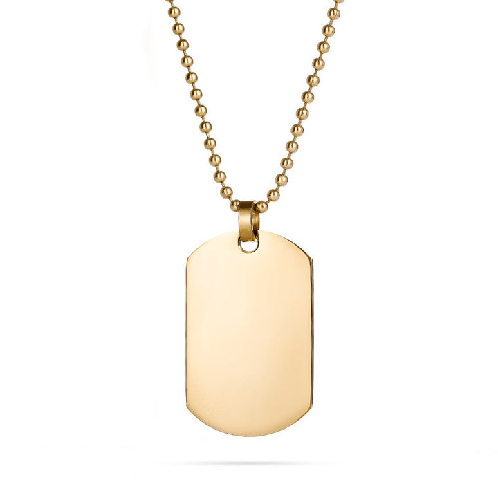 Gold Plated Medium Stainless Steel Dog Tag