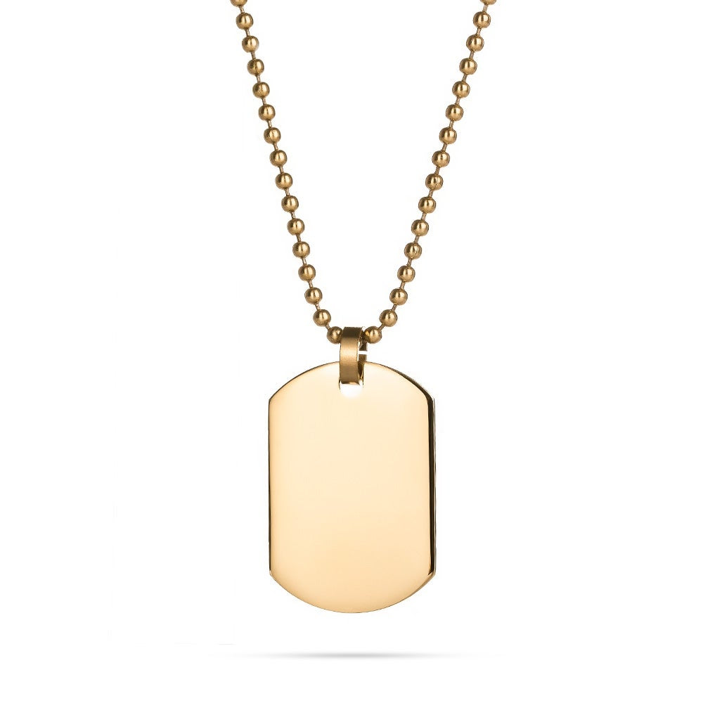 Gold Plated Small Stainless Steel Dog Tag