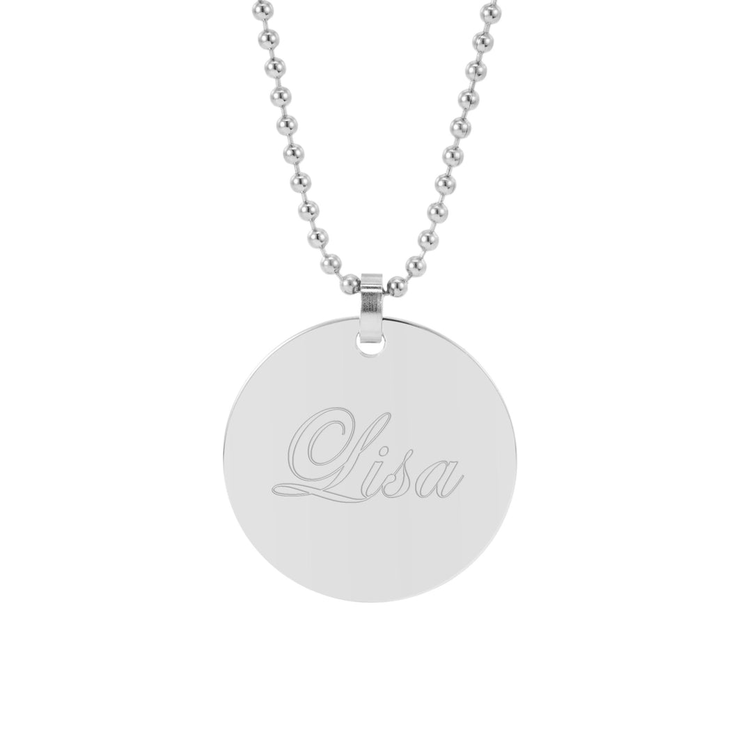 Large Stainless Steel Round Tag Pendant