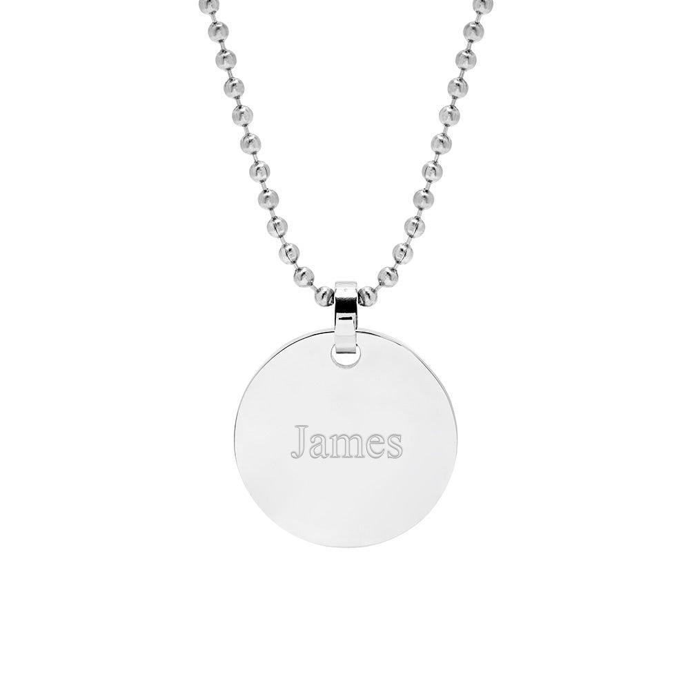 Medium Stainless Steel Round Tag Pendant