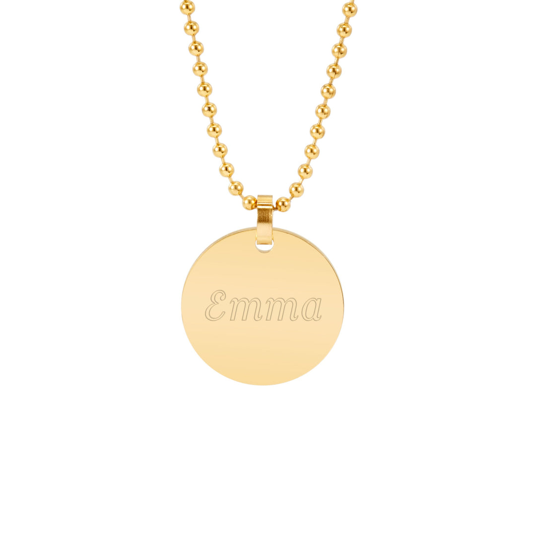 Gold Plated Small Round Tag Stainless Steel Pendant