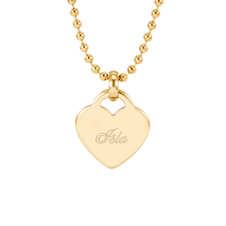 Gold Stainless Steel Heart Charm Pendant