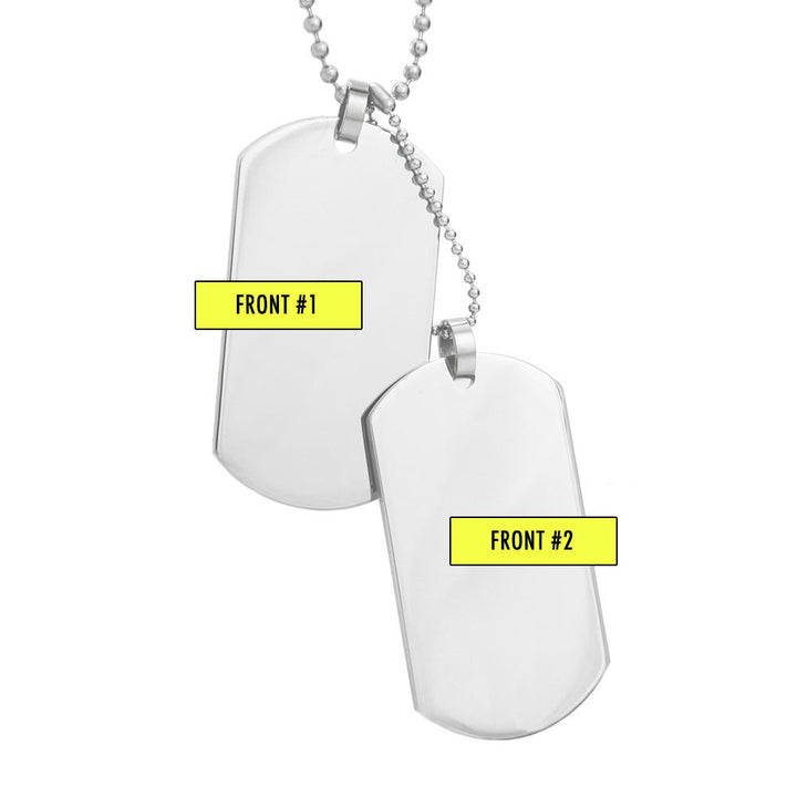 Large Stainless Steel Double Dog Tag Necklace