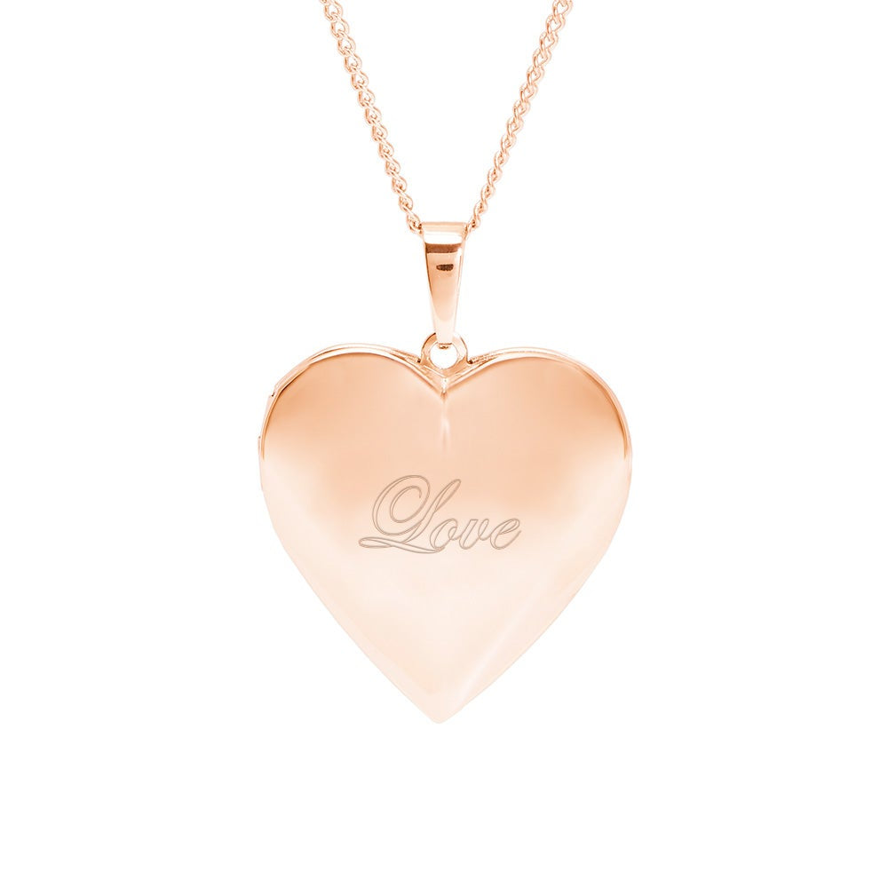 Rose Gold Polished Heart Photo Locket