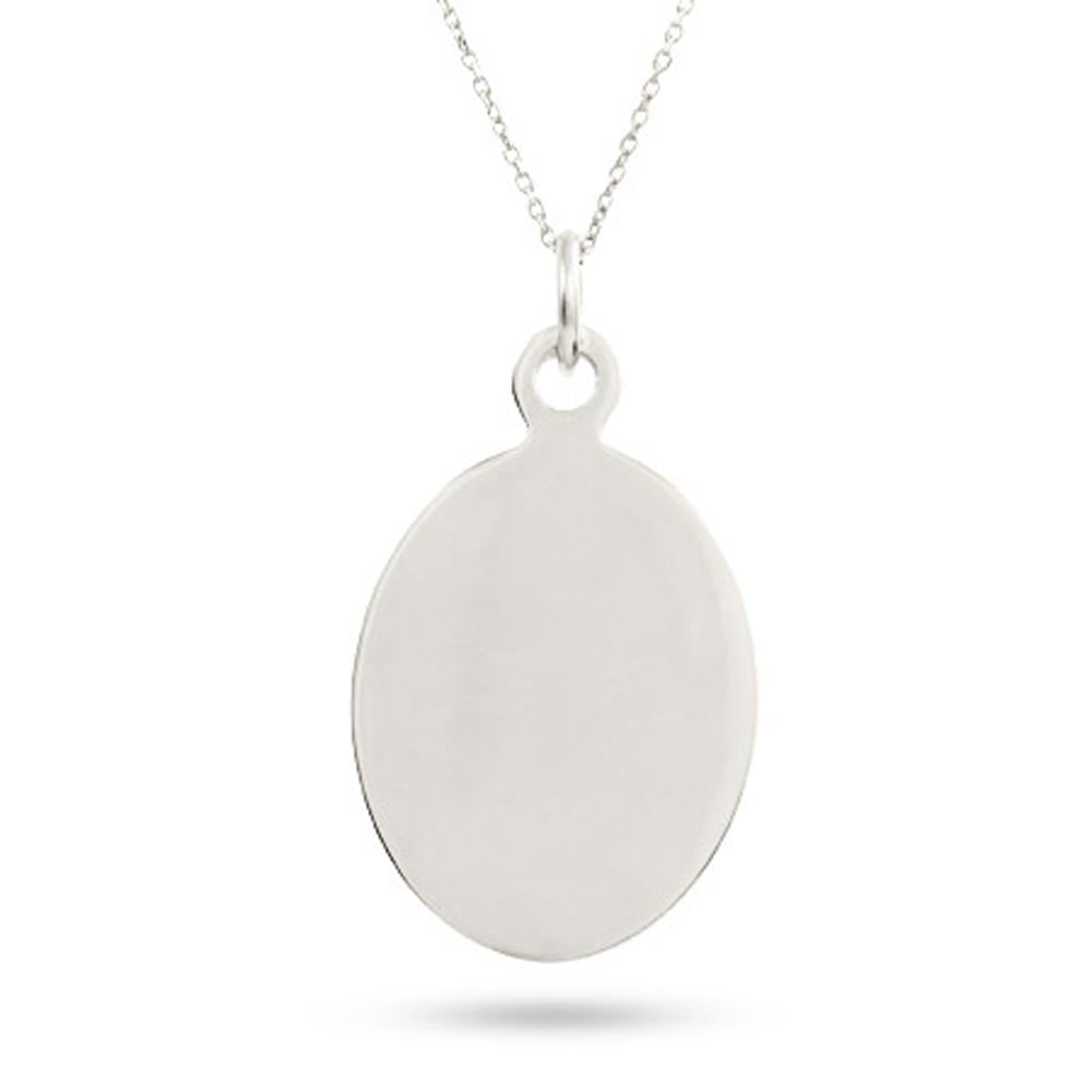 Sterling Silver Oval Tag Engravable Pendant