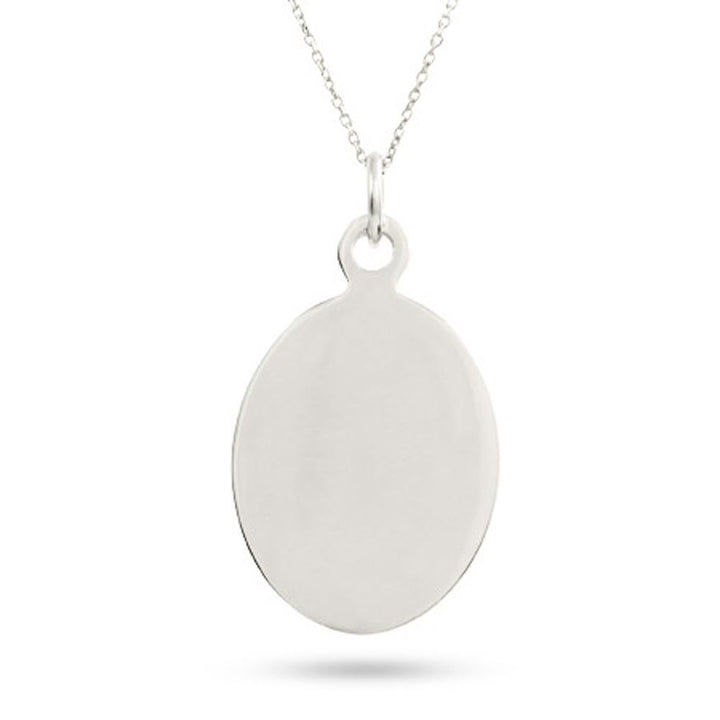 Sterling Silver Oval Tag Engravable Pendant