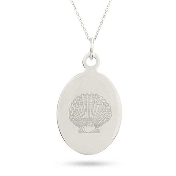 Sterling Silver Oval Tag Engravable Pendant