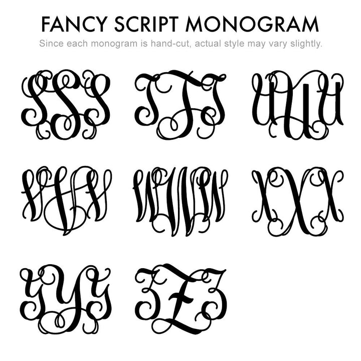 Fancy Script Sterling Silver Monogram Necklace