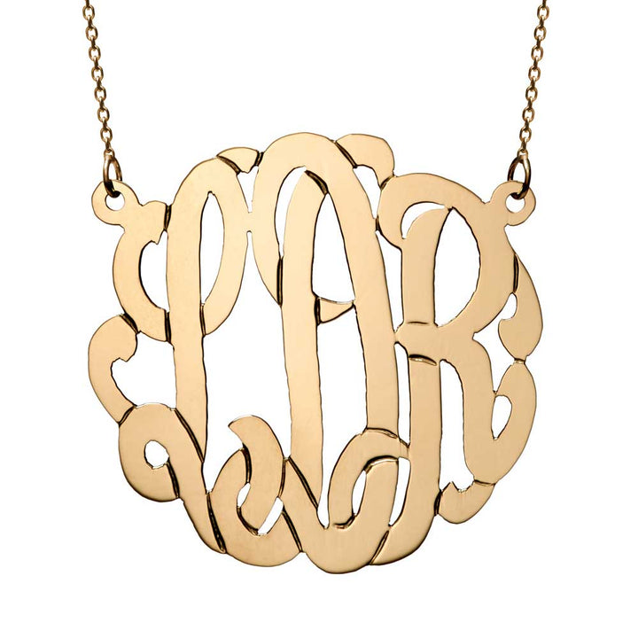 10K Solid Gold Monogram Necklace